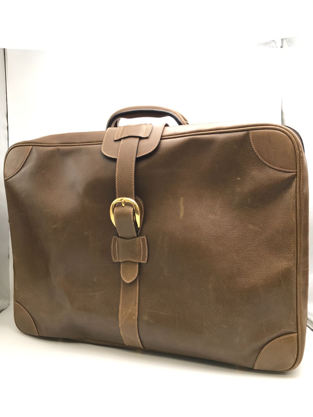 GUCCI　オールドグッチ　トラベルバッグ　ボストンバッグ　レザー　ブラウン系　5037