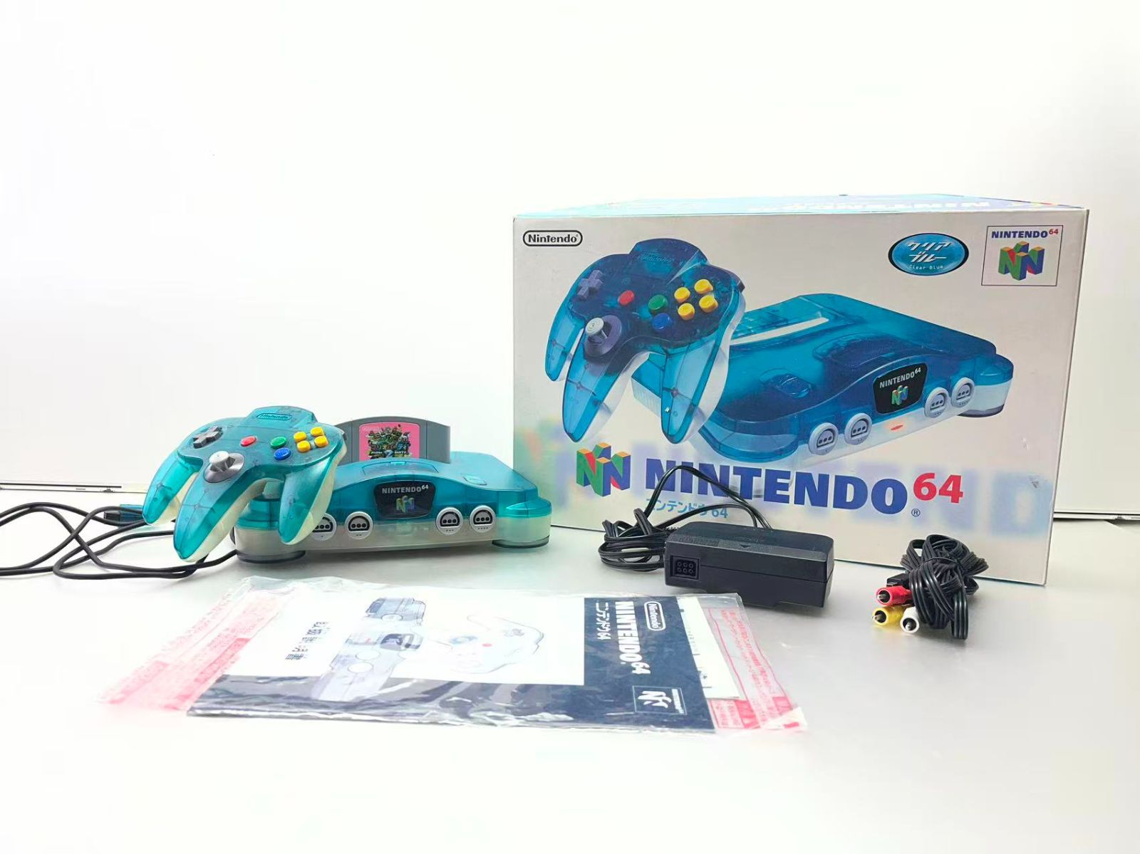 ニンテンドー 64 クリアブルー NUS-001 コントローラー・ソフト付き 