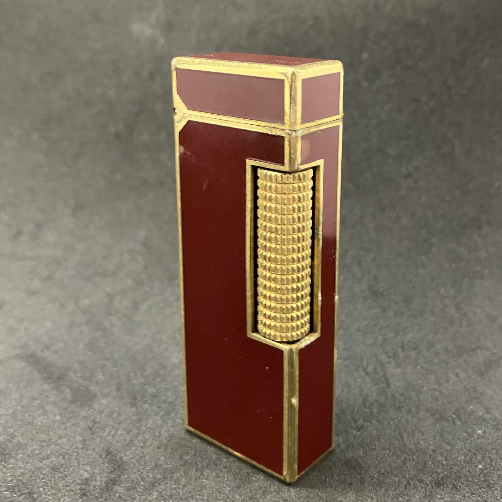 Dunhill ダンヒル ガスライター ローラー式 ボルドー×ゴールド系 1548 