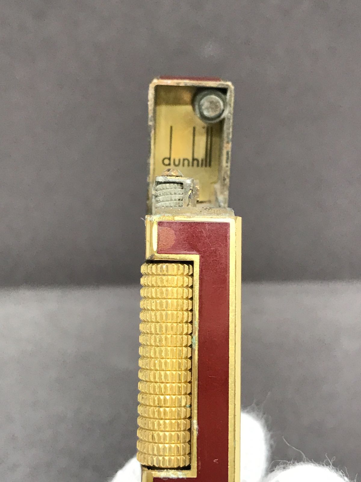 Dunhill ダンヒル ガスライター ローラー式 ボルドー×ゴールド系 1548 
