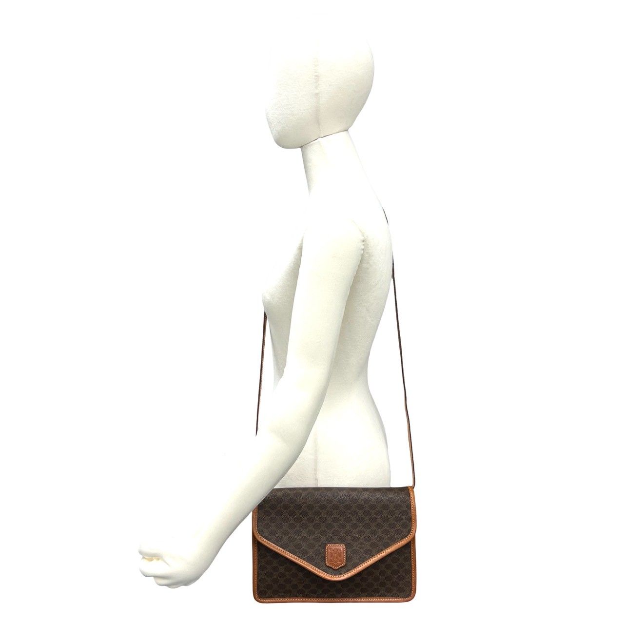 極 美品 CELINE セリーヌ ヴィンテージ マカダム ブラゾン 柄 レザー 
