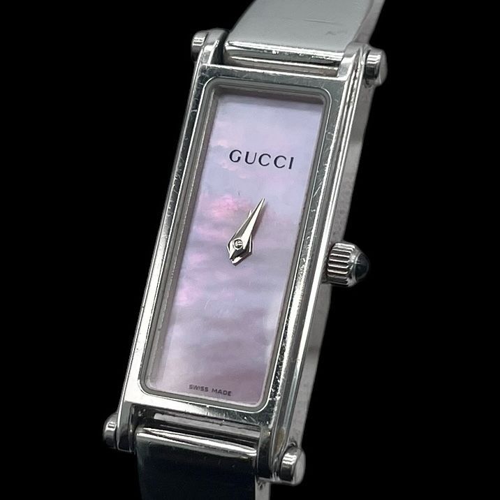 Brand New Battery Operated Gucci Gucci Watch Accessory 1500L Bangle, Silver Dial, Pink Shell, 2 Hands, Swiss Quartz, QZ, Women