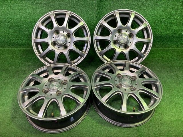 レイシア 軽 ホイール アルミ ガンメタ 13インチ 4.00B 4穴 4本 100 +42