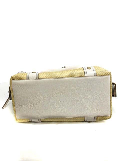 コーチ COACH かごバッグ ハンド トート レザー 白 ベージュ M05K COACH - コーチ COACH かごバッグ ハンド トート レザー 白 ベージュ