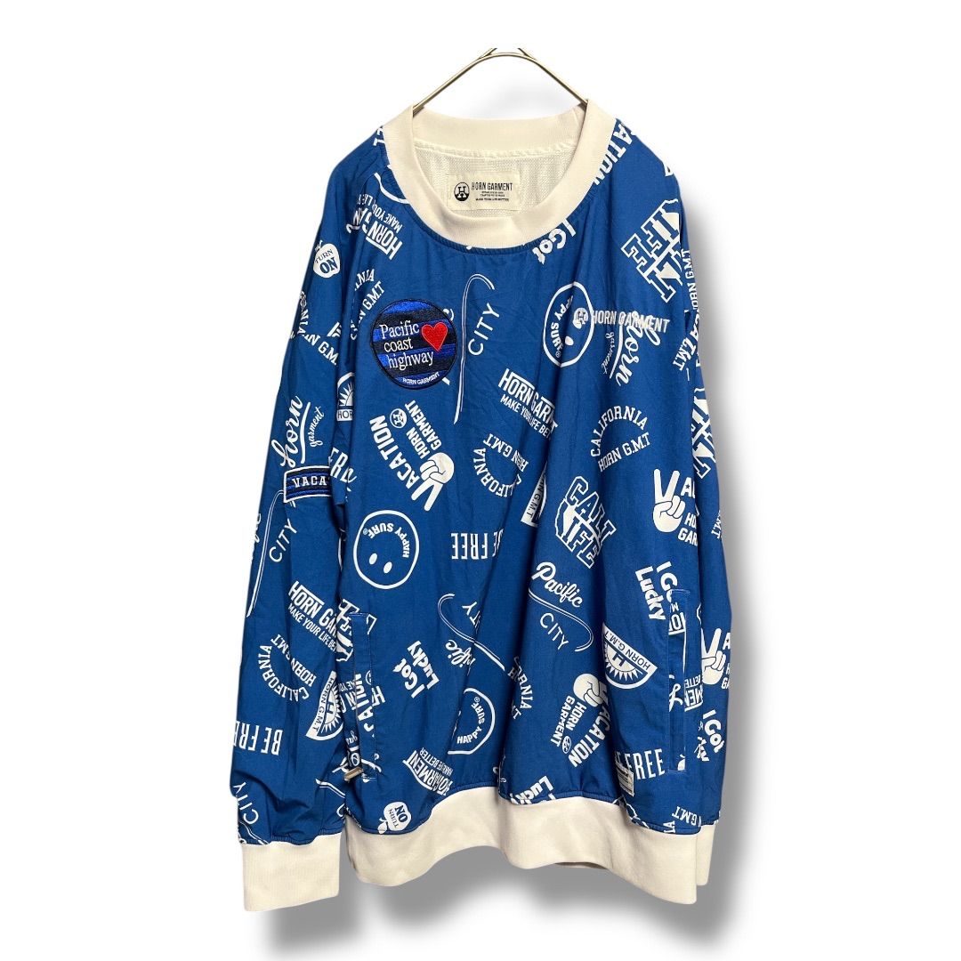 HORN GARMENT ホーンガーメント 総柄 クルーネック プルオーバー 
