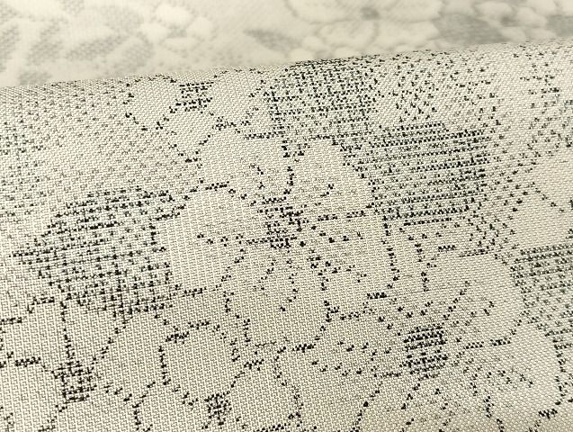 平和屋着物●本場大島紬　白大島　９マルキ　紫陽花　正絹　逸品　AABI4448ck 平和屋本店○極上 本場大島紬 白大島 9マルキ 白凰 彩陽花紋 窪田織物