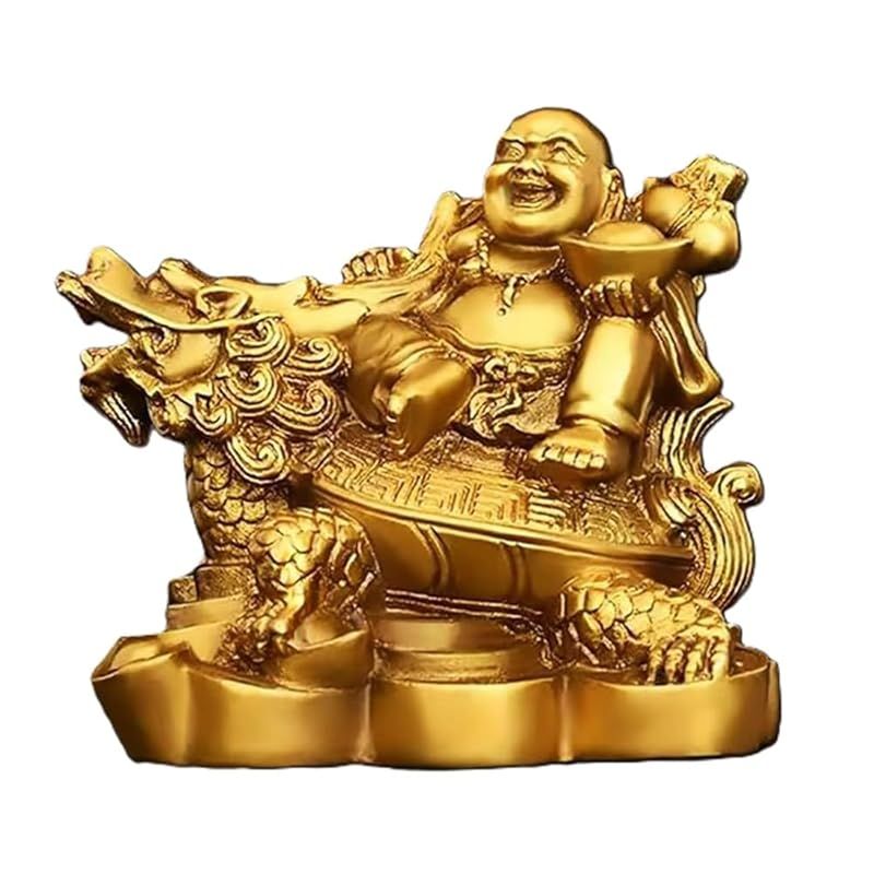 新品】 布袋様 置物 龍亀に座る七福神 弥勒菩薩 仏像 風水グッズ 金運