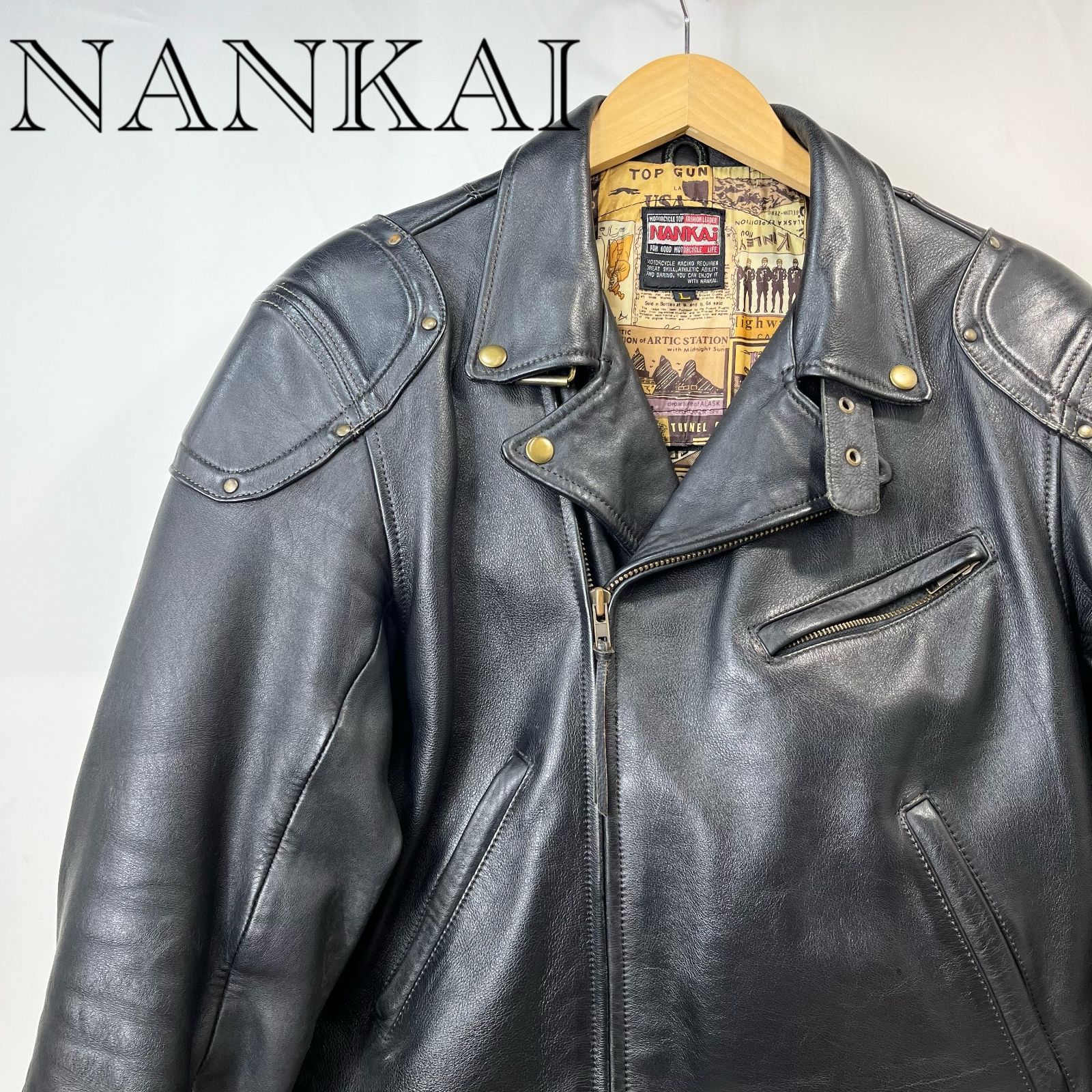 NANKAI ナンカイ ライダースジャケット 牛革 Size:L メンズ 古着