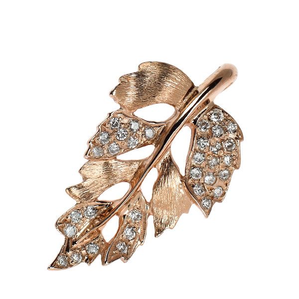 K18PG ダイヤモンド ペンダントトップ 0.16ct 植物 - メルカリ