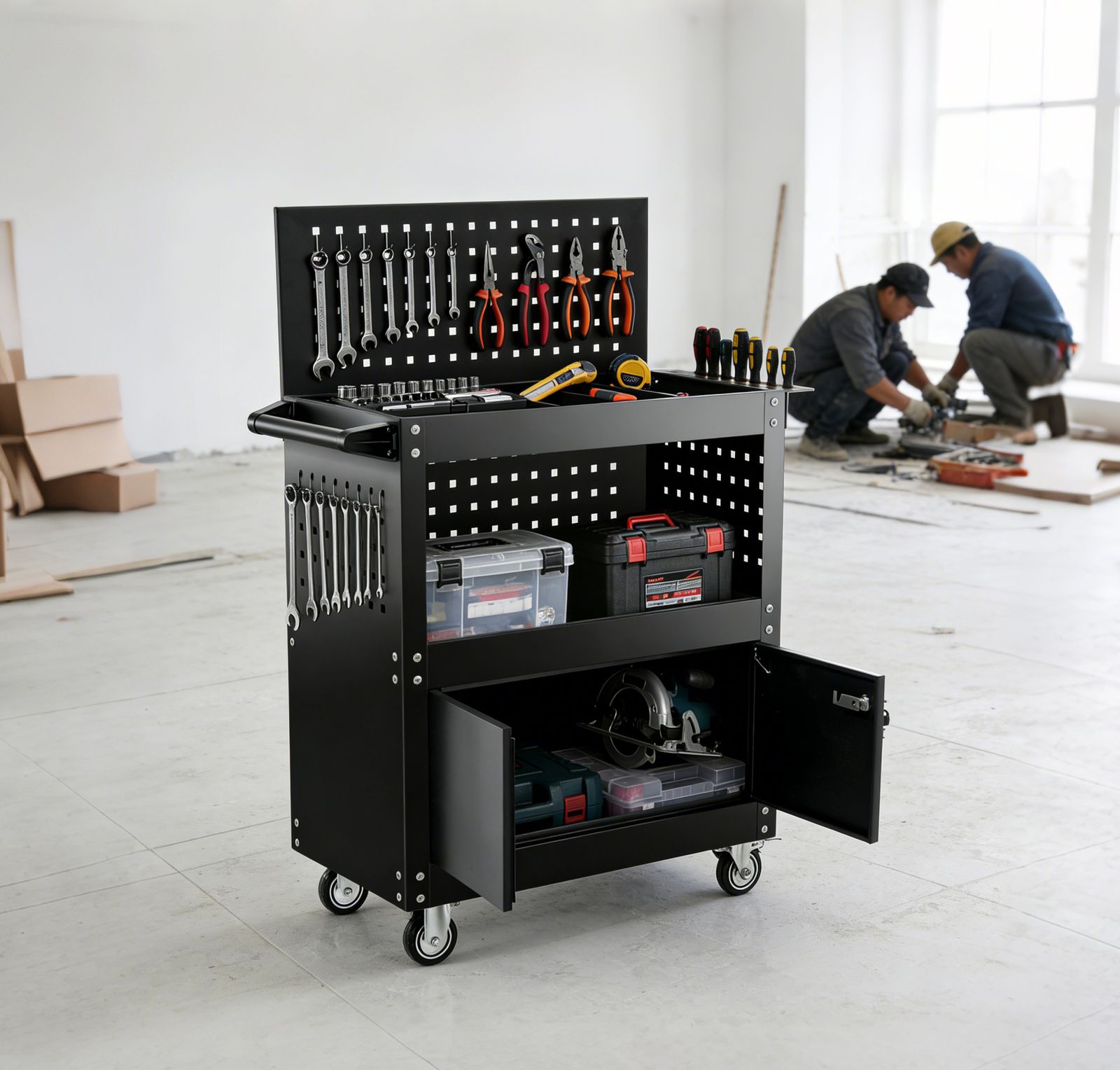 ツールキャビネット 2in1 ツールワゴン ツールカート工具カート ロール