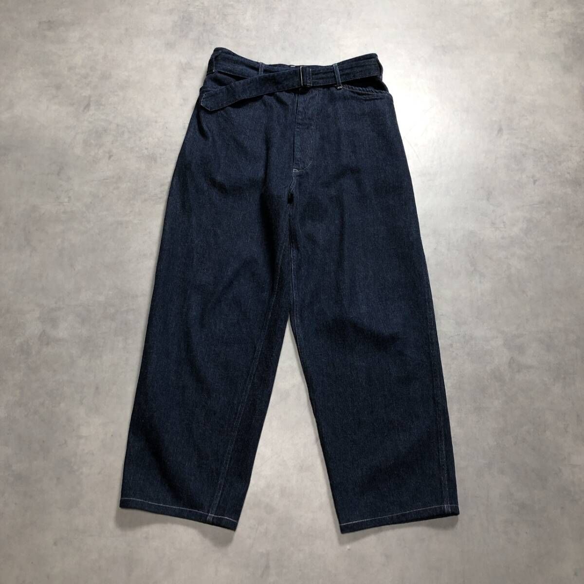 GQ5196◇comoli : 23ss ベルテットデニム◇1◇インディゴ コモリ 濃紺 