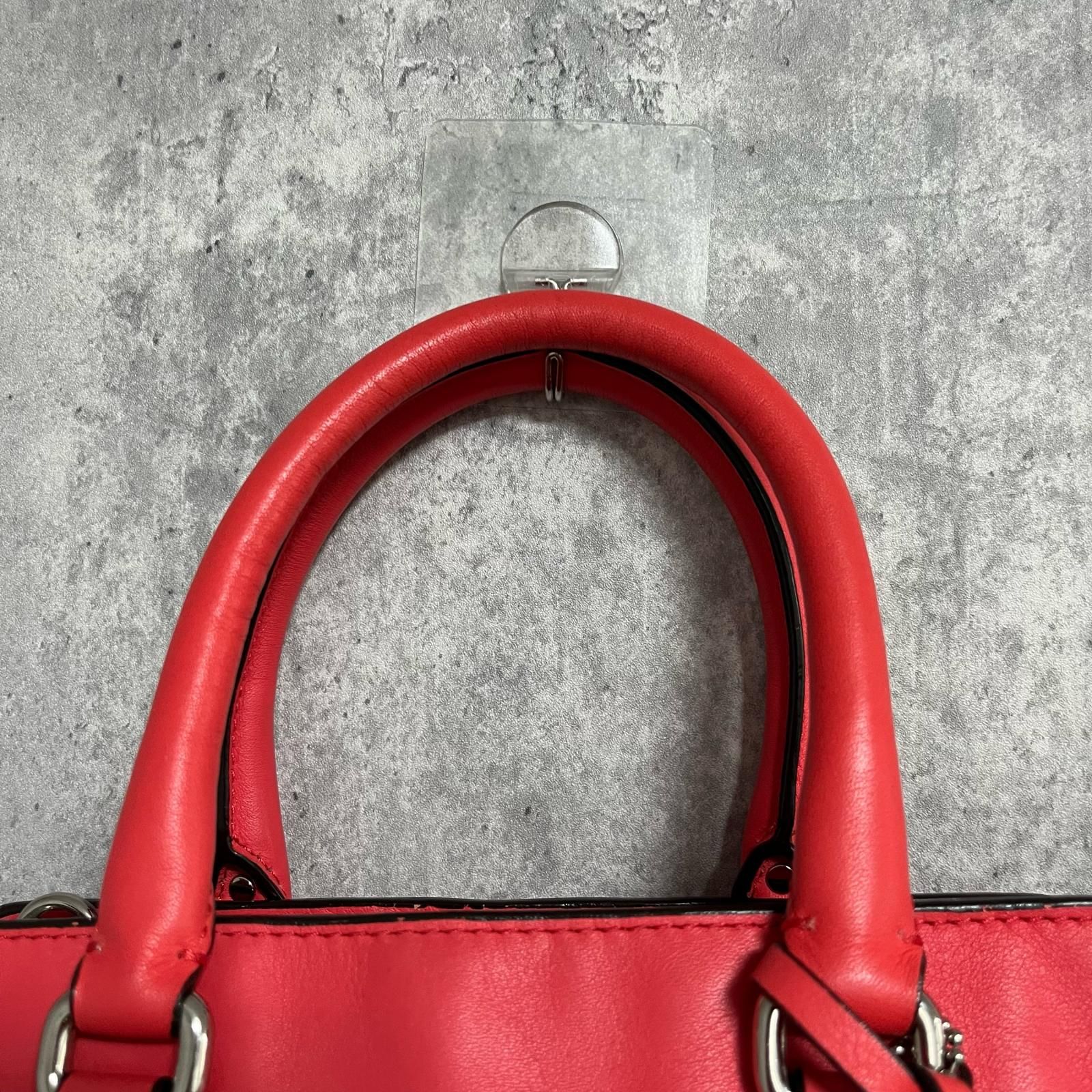 コーチ　2wayショルダーバッグ　【美品】 COACH】コーチ 無地ハンドバッグ レザー 2WAYショルダーバッグ レザー