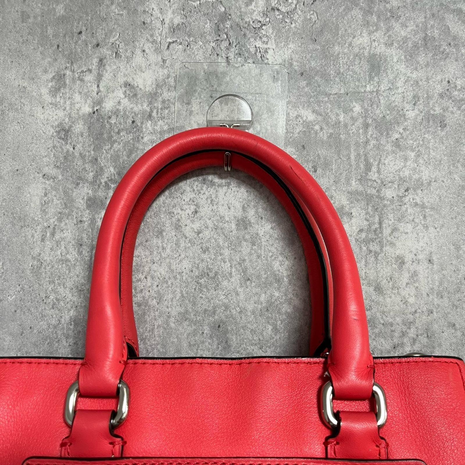 COACH】コーチ 無地ハンドバッグ レザー 2WAYショルダーバッグ レザー