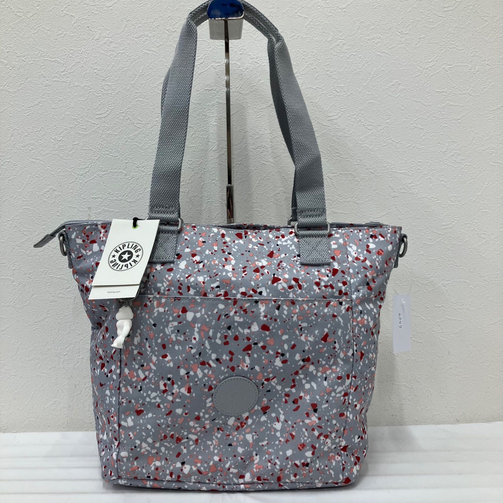 2047 KIPLING キプリング トートバッグ タグ付き グレー ホワイト 
