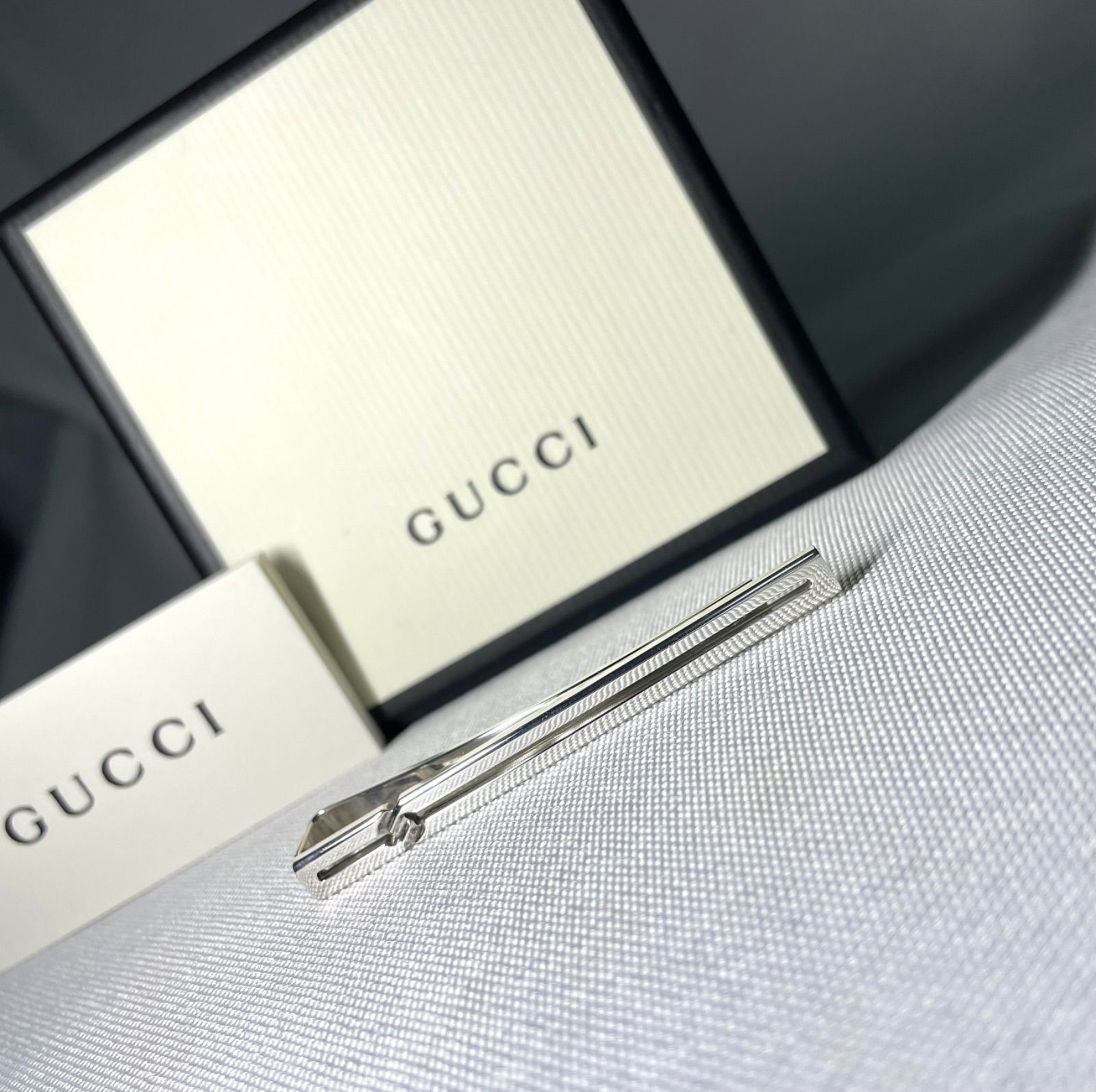 GUCCI グッチ ロゴ ネクタイピン タイバー シルバー925【いおき質店