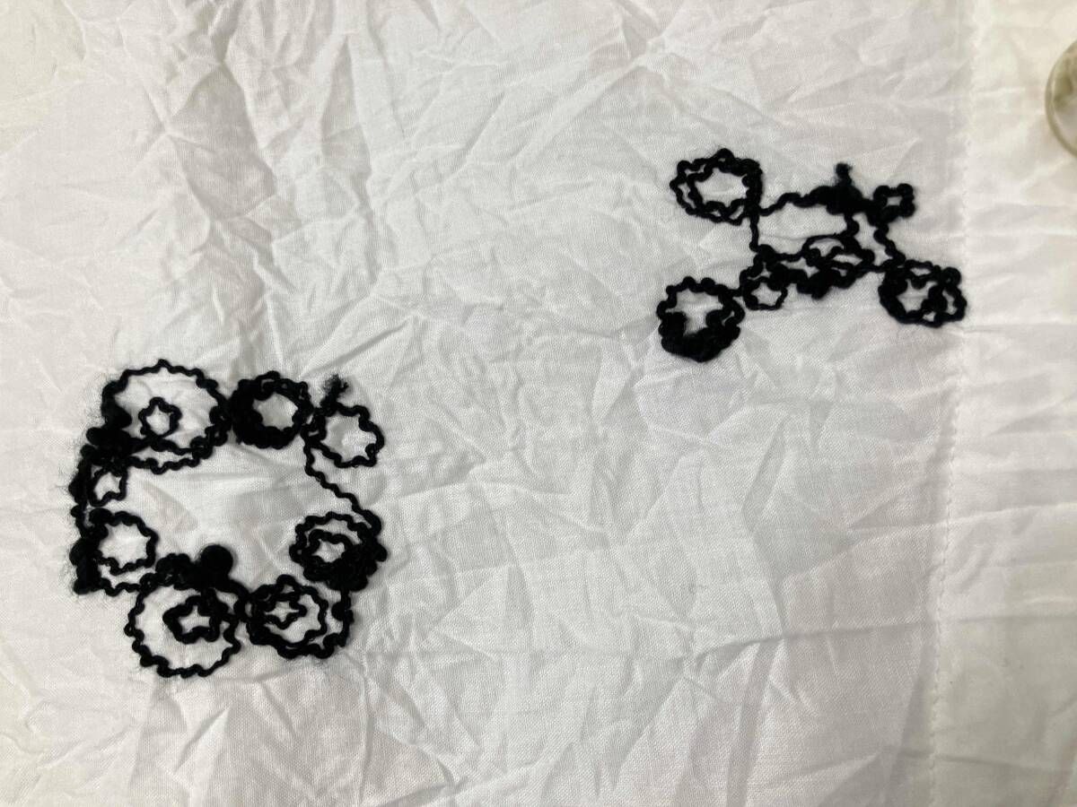 慈雨 15122040 アシンメトリー シワ加工 刺繍 ブラウスシャツ サイズ40