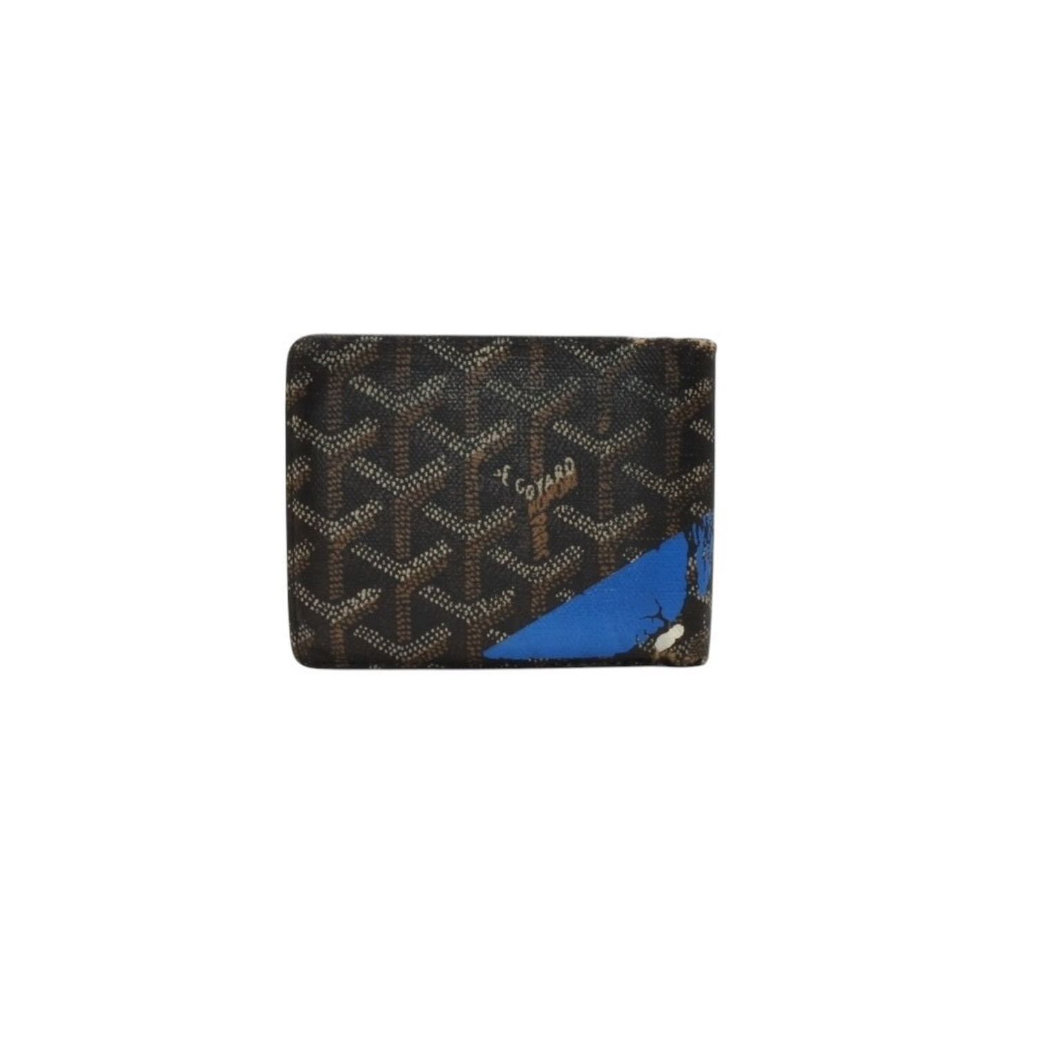 GOYARD ゴヤール 二つ折り財布 Card Holder カードホルダー ヘリンボーン柄 Black ブラック 良品 中古 4a000458 GOYARD - GOYARD ゴヤール 二つ折り財布 Card Holder カードホルダー