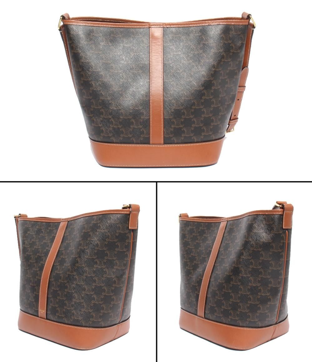 セリーヌ ショルダーバッグ 肩掛け ミディアム バケット トリオンフキャンバス 119132CAS レディース CELINE セリーヌ ショルダーバッグ 肩掛け ミディアム バケット トリオンフ