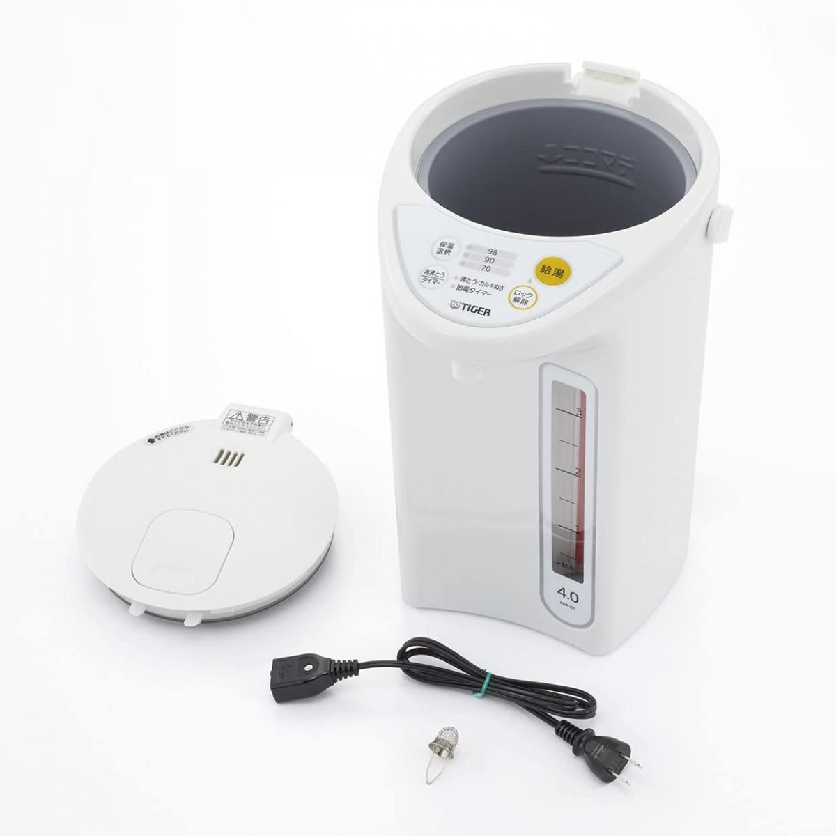 在庫有・即納】タイガー 魔法瓶 マイコン 電気 ポット 4L ホワイト PDR 