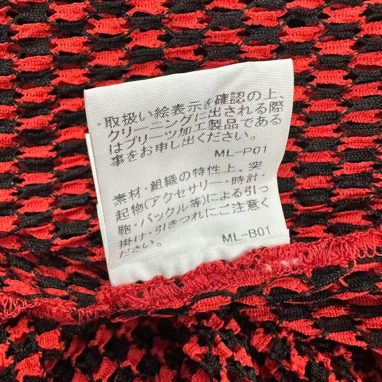極美品 ISSEY MIYAKE イッセイミヤケ ME ミー  トップス  編み込み メッシュ レッド 極美品 ISSEY MIYAKE イッセイミヤケ ME ミー トップス 編み込み