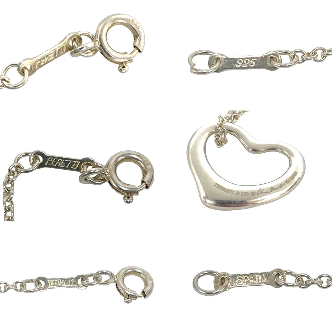 極 美品 TIFFANY&Co. ティファニー オープンハート 925 チェーン