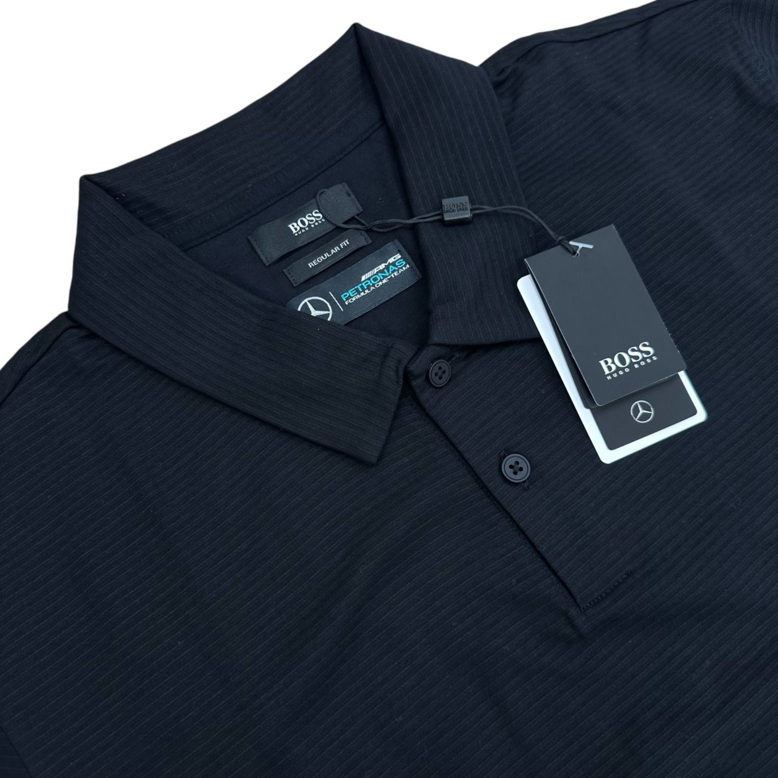 HUGO BOSS Mercedes AMG Petronas ポロシャツ VTG Hugo Boss Black AMG Petronas F1 Racing Polo Shirt Mens XL HTF