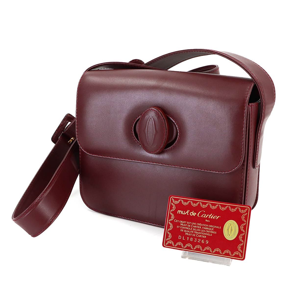 美品 カルティエ Cartier マストライン ショルダー バッグ レザー 