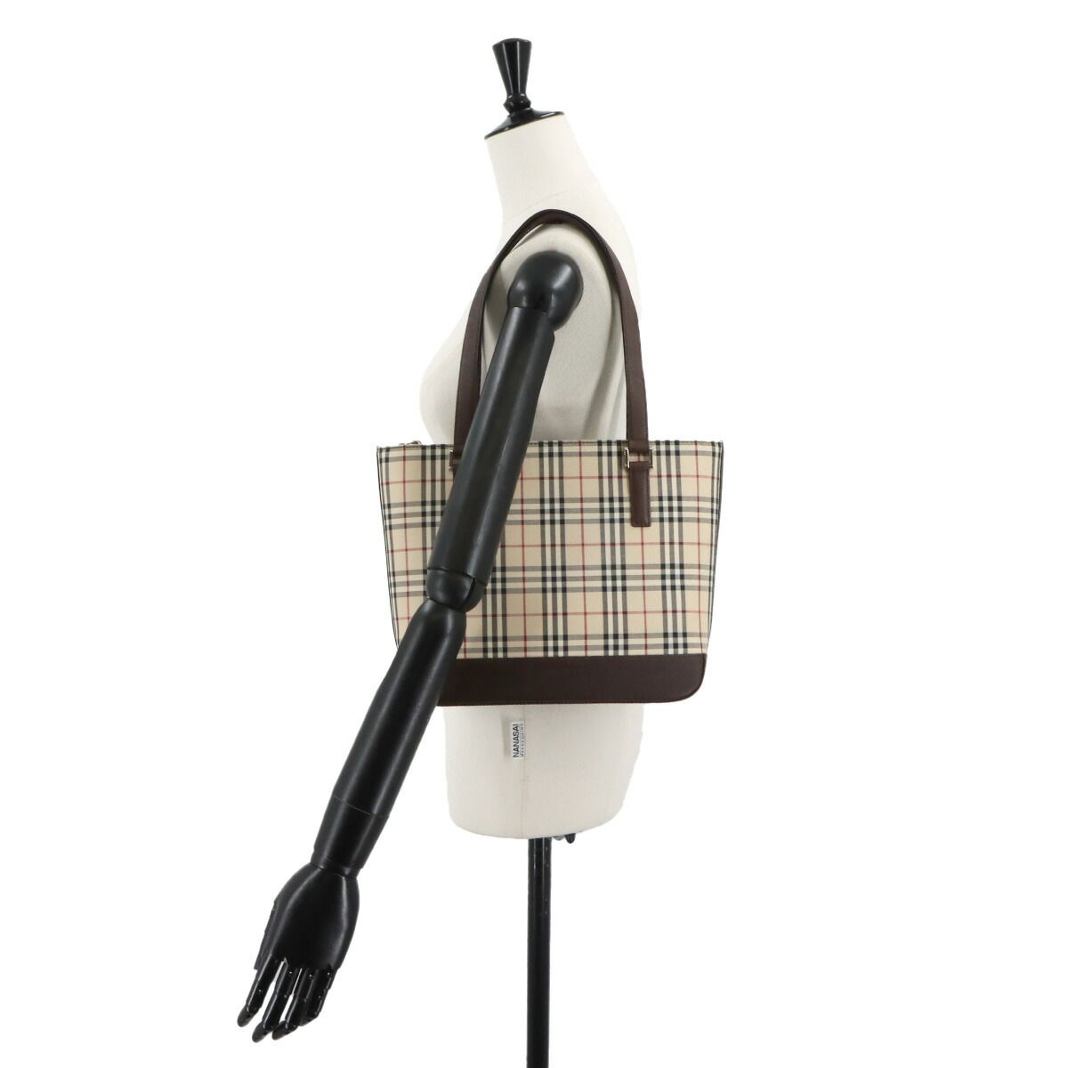BURBERRY ノバチェックレザー ハンドバッグ シルバー金具 