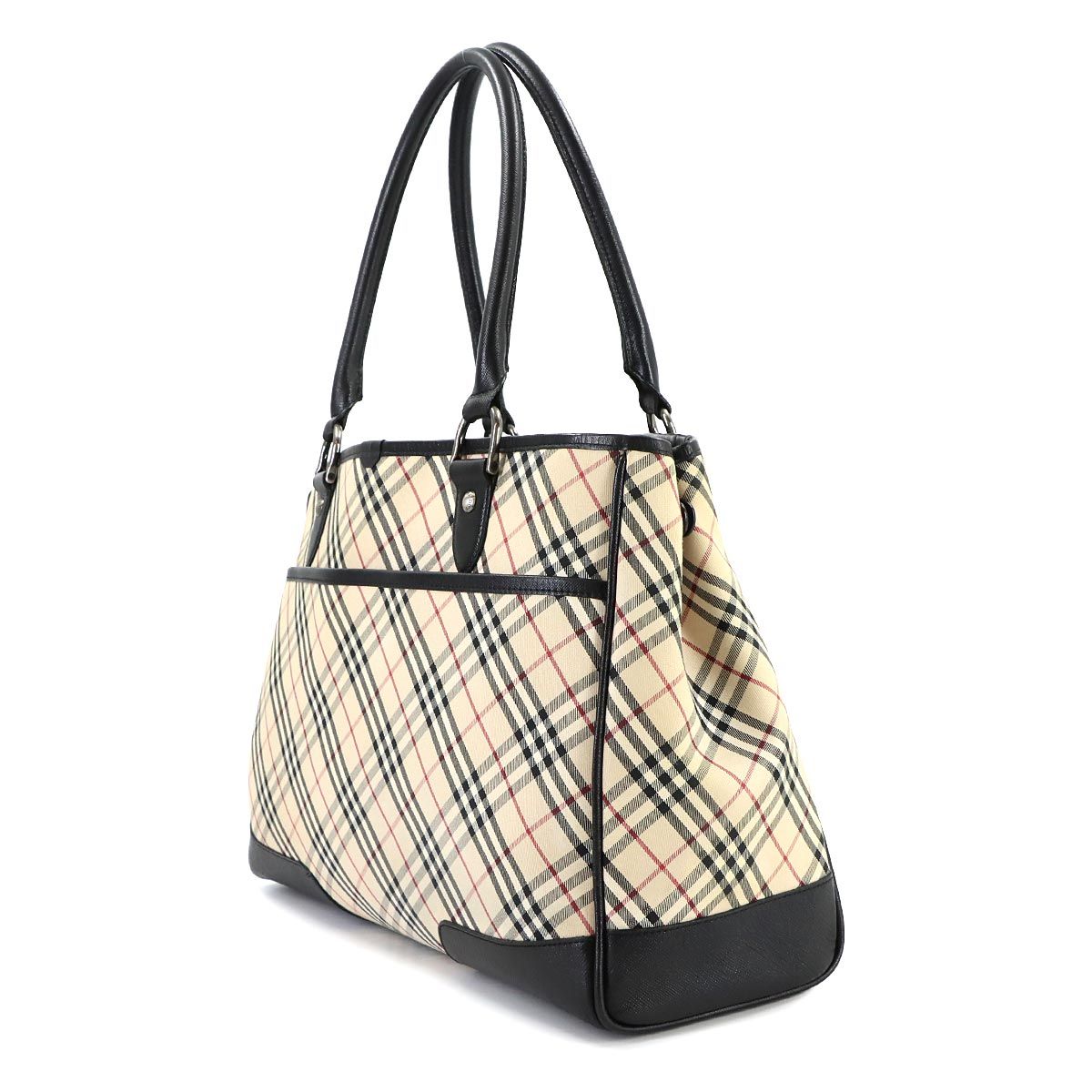 バーバリー BURBERRY ノバチェック トート バッグ キャンバス レザー 