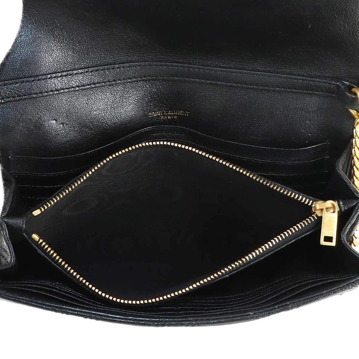 新品同様 サンローラン SAINT LAURENT ベッキー チェーン ウォレット 長財布 レザー ブラック 585031 Becky Chain Wallet 90318241 SAINT LAURENT - 新品同様 サンローラン SAINT LAURENT ベッキー