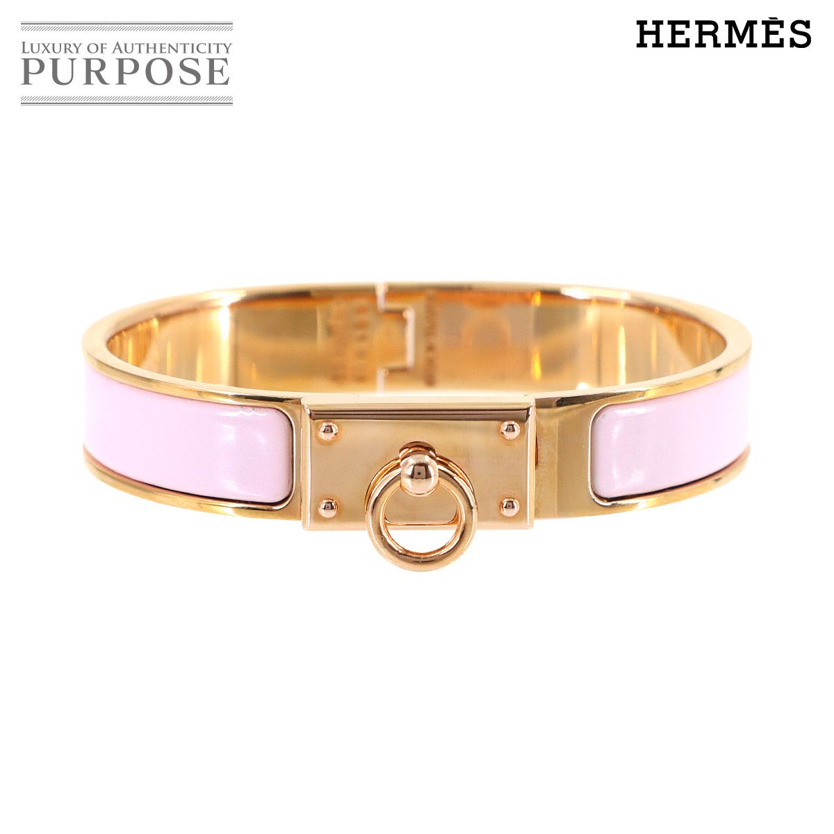 未使用 展示品 エルメス HERMES クリック アノー バングル ローズ 