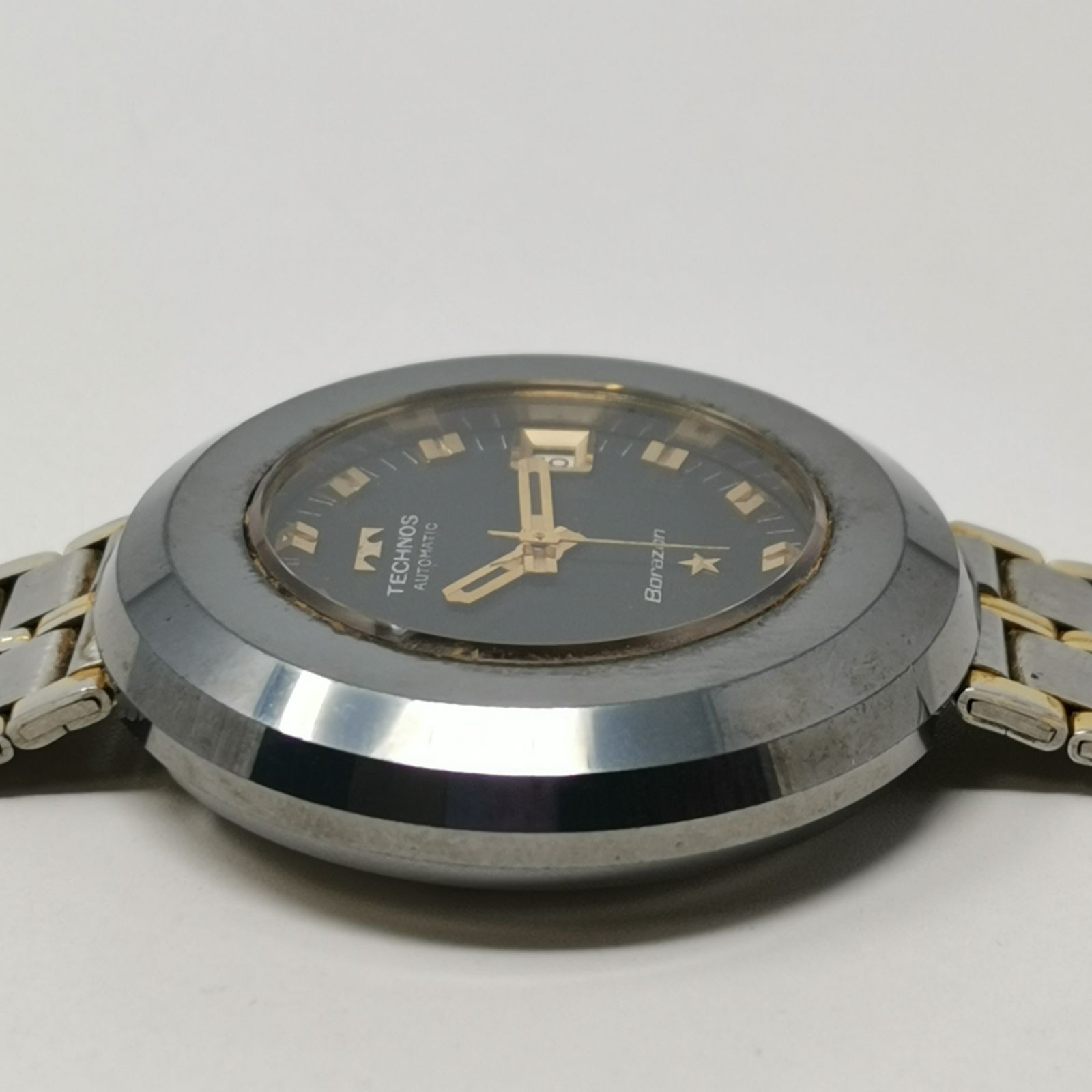 70s TECHNOS テクノス ボラゾンⅡ メンズ腕時計 自動巻 稼働品 デイト 