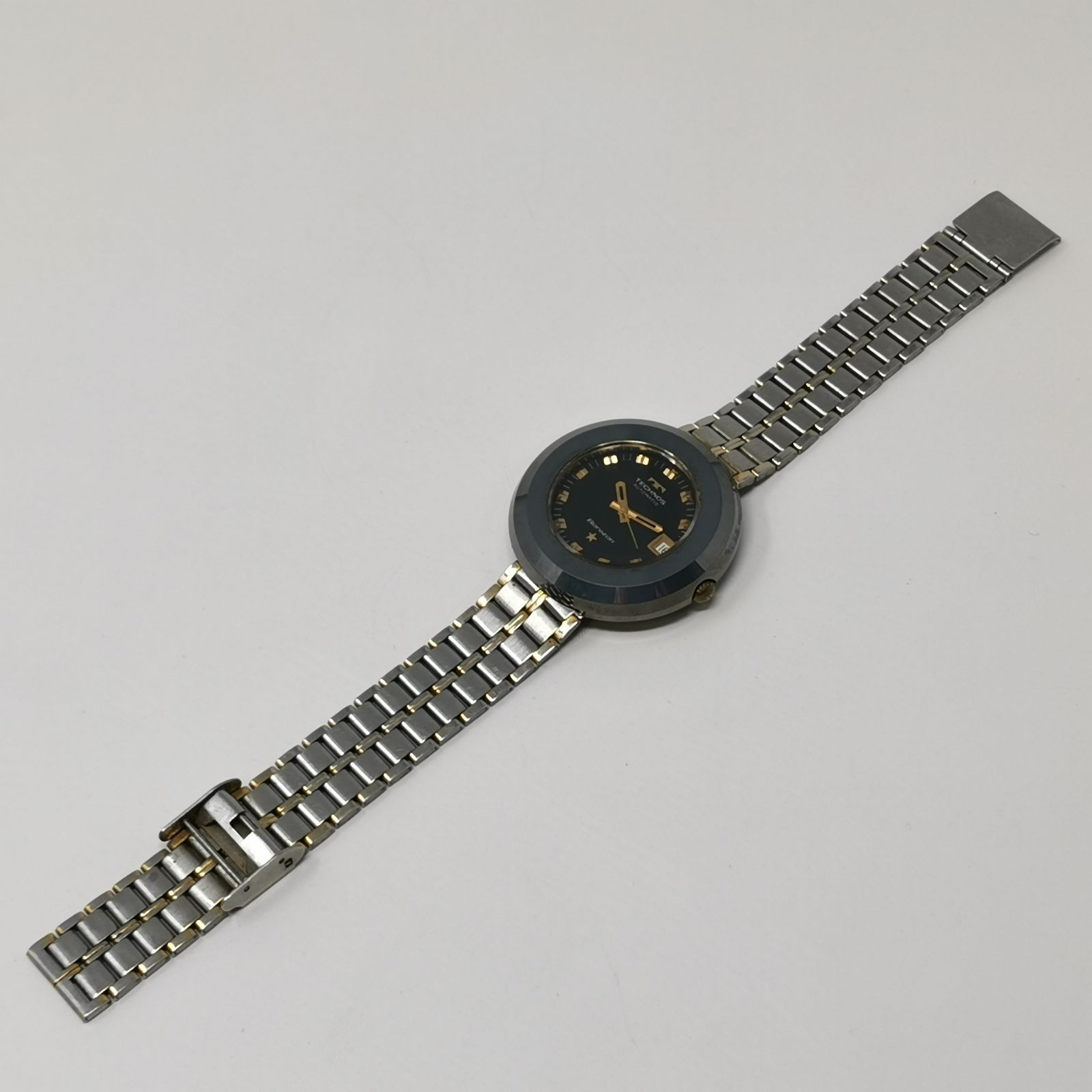 70s TECHNOS テクノス ボラゾンⅡ メンズ腕時計 自動巻 稼働品 デイト 