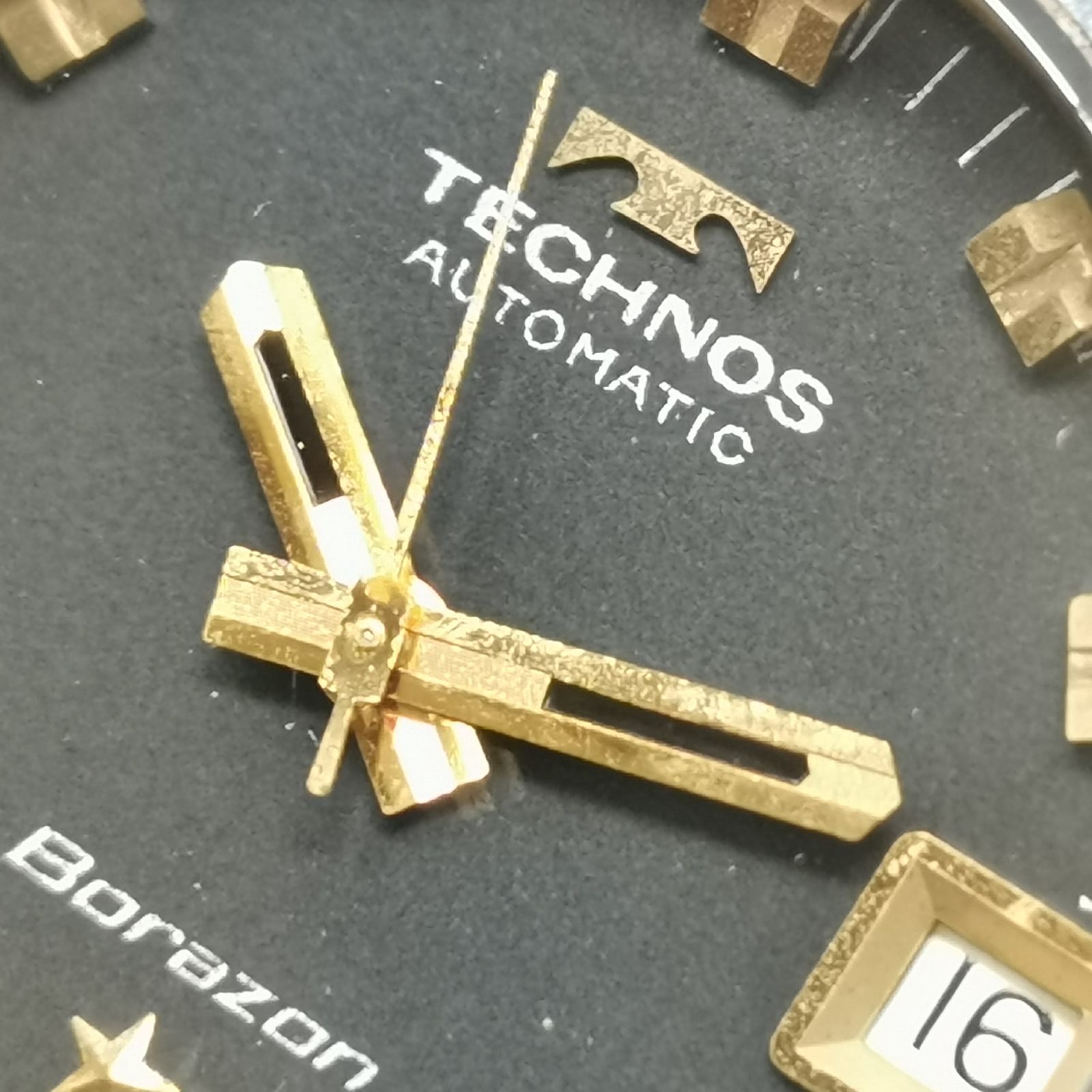 70s TECHNOS テクノス ボラゾンⅡ メンズ腕時計 自動巻 稼働品 デイト 