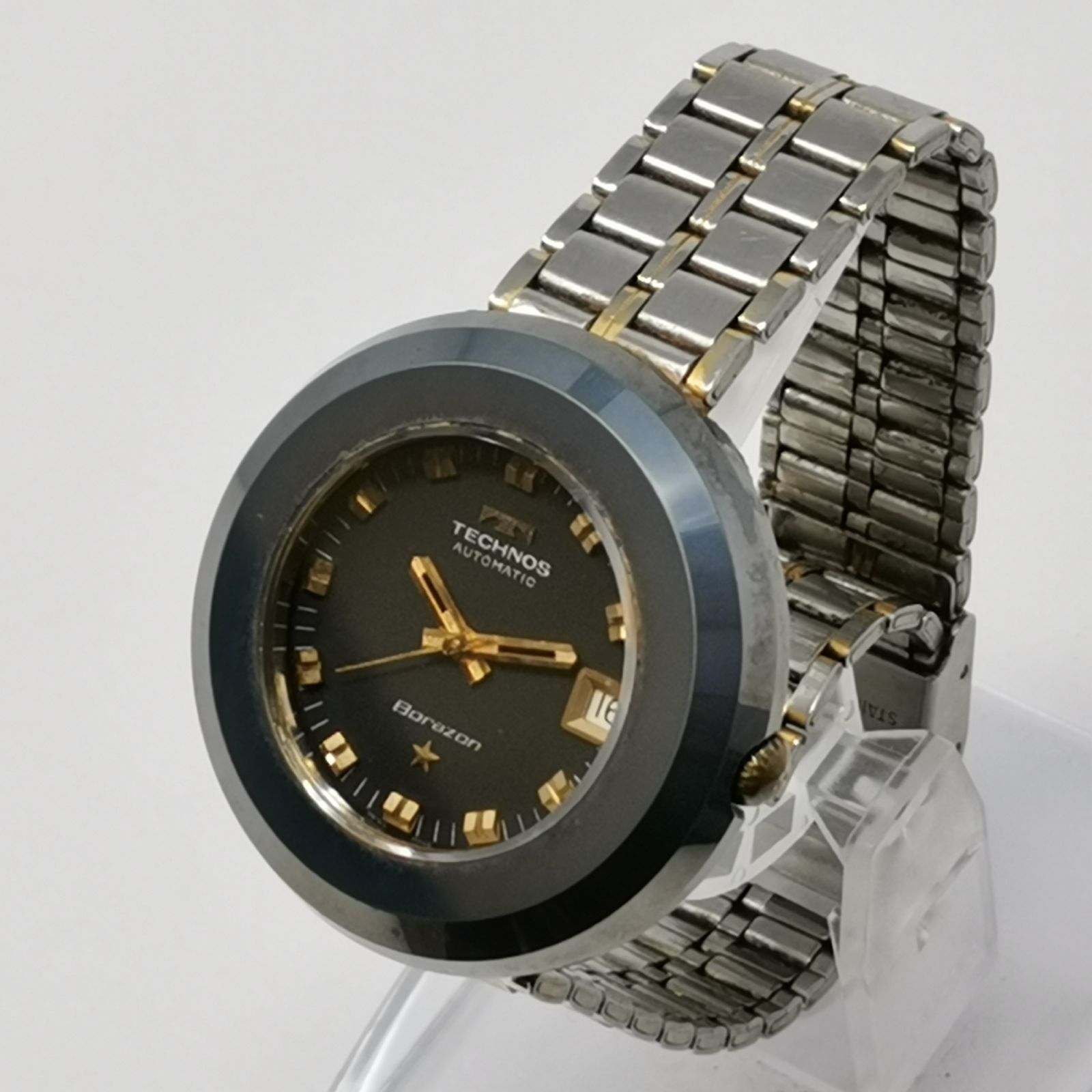 70s TECHNOS テクノス ボラゾンⅡ メンズ腕時計 自動巻 稼働品 デイト 