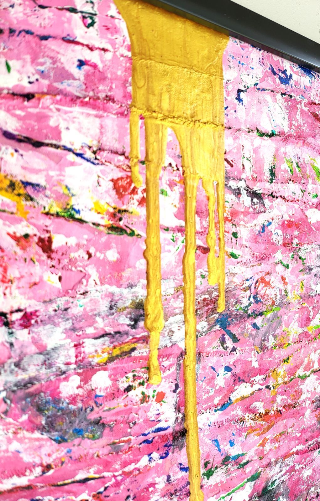 夜桜と雫 / 抽象画 76×55㎝ B2 額セット 原画1点のみ モダンアート 