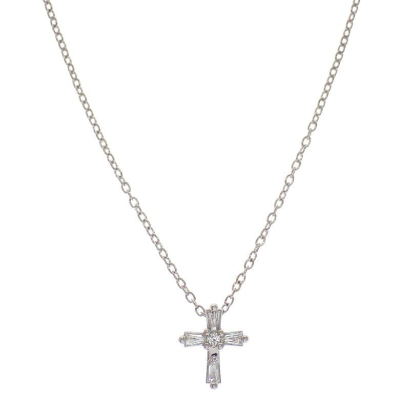 スタージュエリー STAR JEWELRY クロス 十字架 ネックレス K18ホワイト 