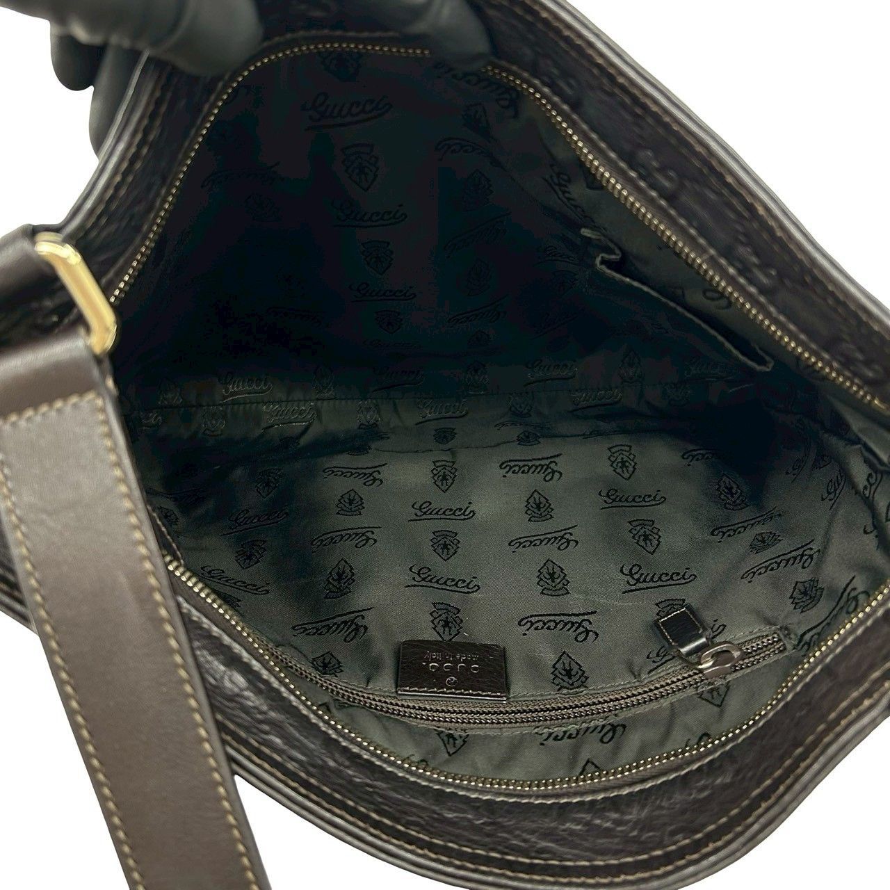 極 美品 GUCCI グッチ シマ GG 柄 レザー 本革 ショルダーバッグ ポシェット サコッシュ クロスボディバッグ ブラウン 茶 75917 極 美品 GUCCI グッチ GG キャンバス レザー 本革 ショルダーバッグ