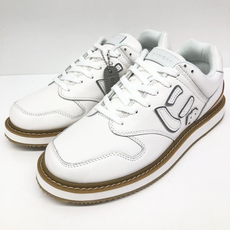 中古】SANGACIO にゅ にゅーず スニーカー 25.5cm 白 ベージュ 