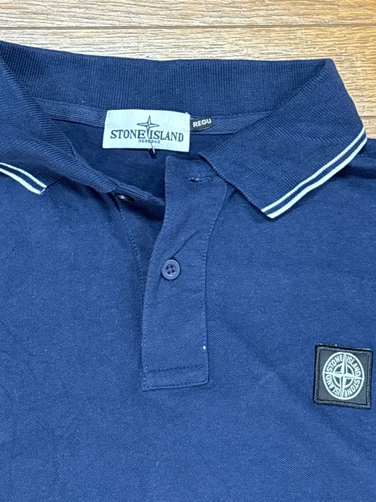 stone island ストーンアイランド ポロシャツ ネイビー L相当 半袖 t 