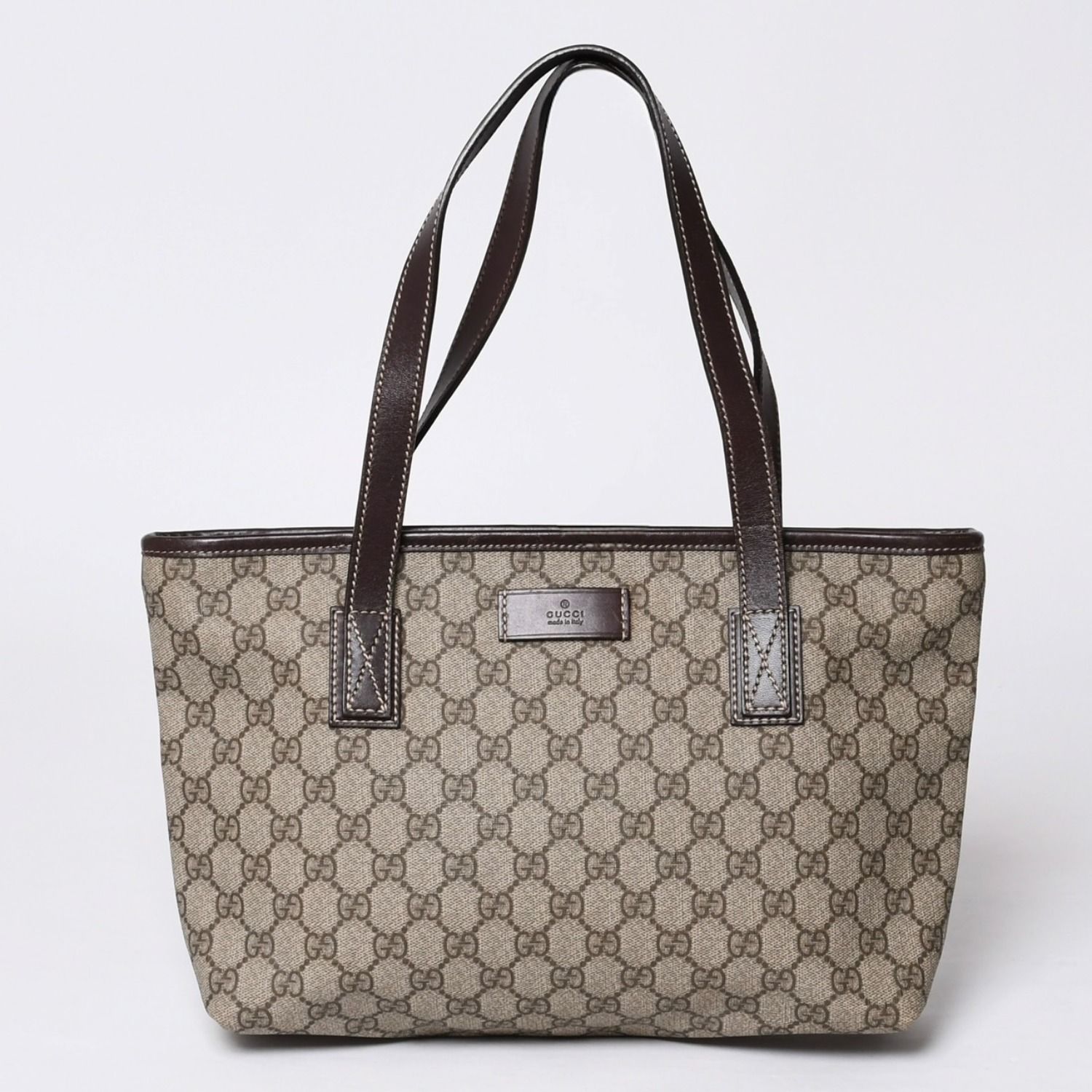 極美品 GUCCI グッチ ハンドバッグ 211138 002123 GGスプリーム レザー ベージュ 中古 4a000211 - メルカリ