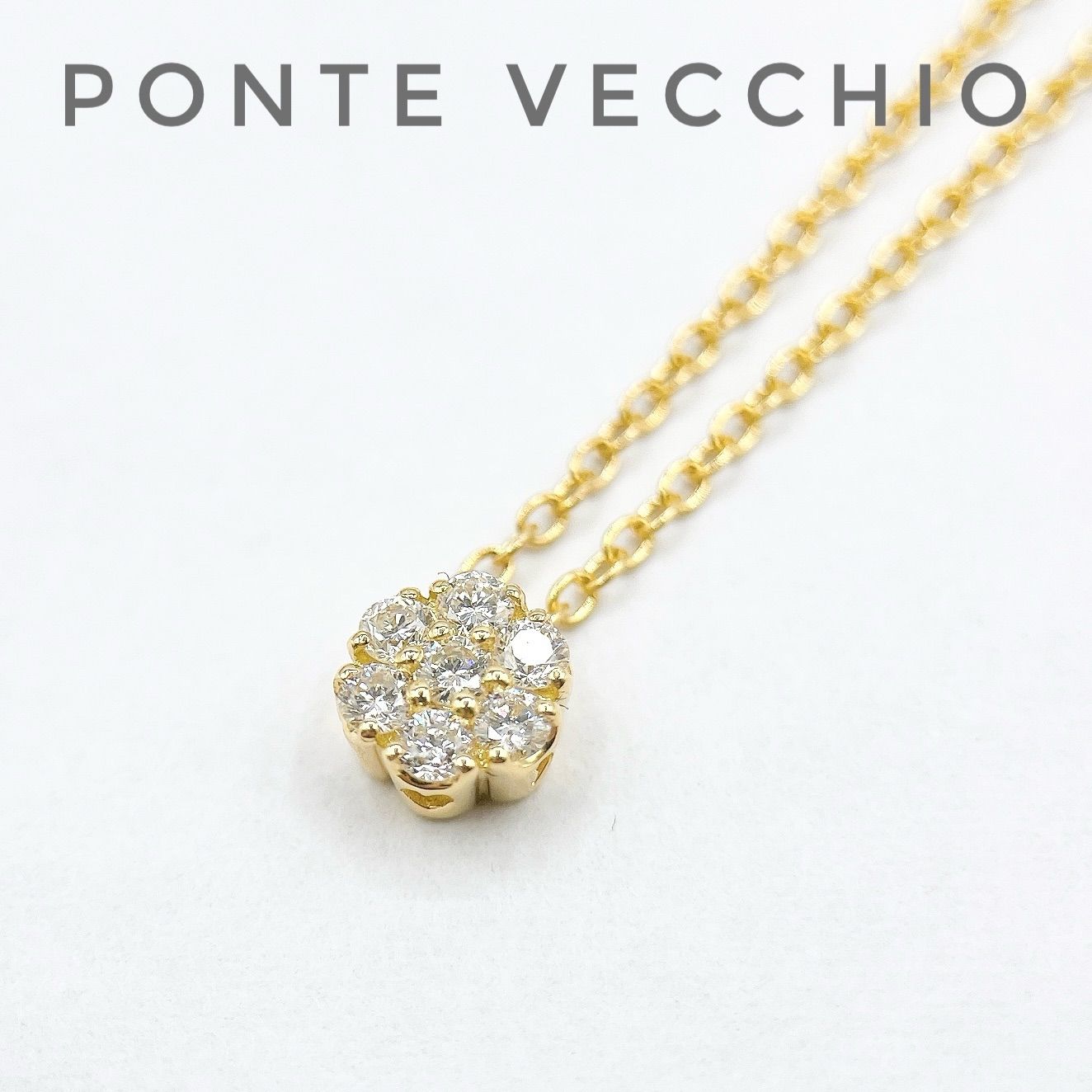 美品?PONTE VECCHIO ダイヤモンド イエローゴールド ネックレス 約36 