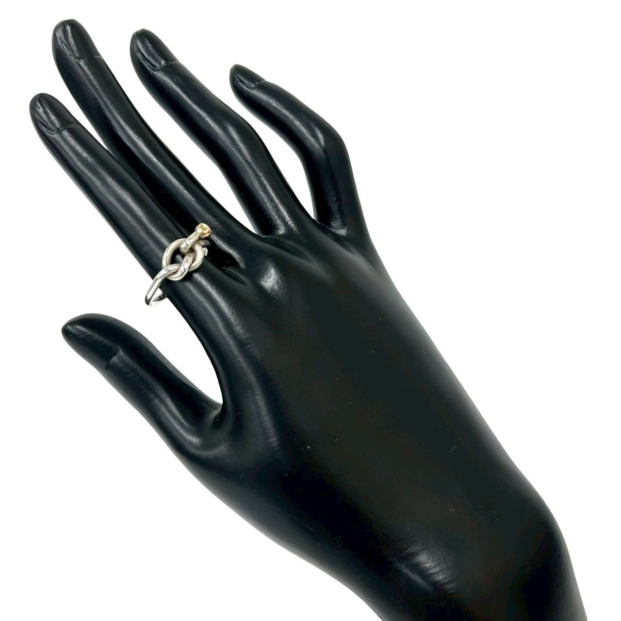 c*e様 TIFFANY＆Co . ティファニー ラブノットSV925×18K 極 美品 袋付き TIFFANY&Co. ティファニー ラブノット リング シルバー