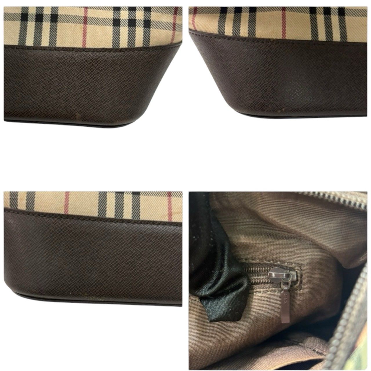 BURBERRY バーバリー ノバチェック ベージュ ブラウン シルバー金具 キャンバス /レザー ショルダーバッグ レディース S1-00087 【中古】 BURBERRY バーバリー ノバチェック ベージュ ブラウン シルバー金具