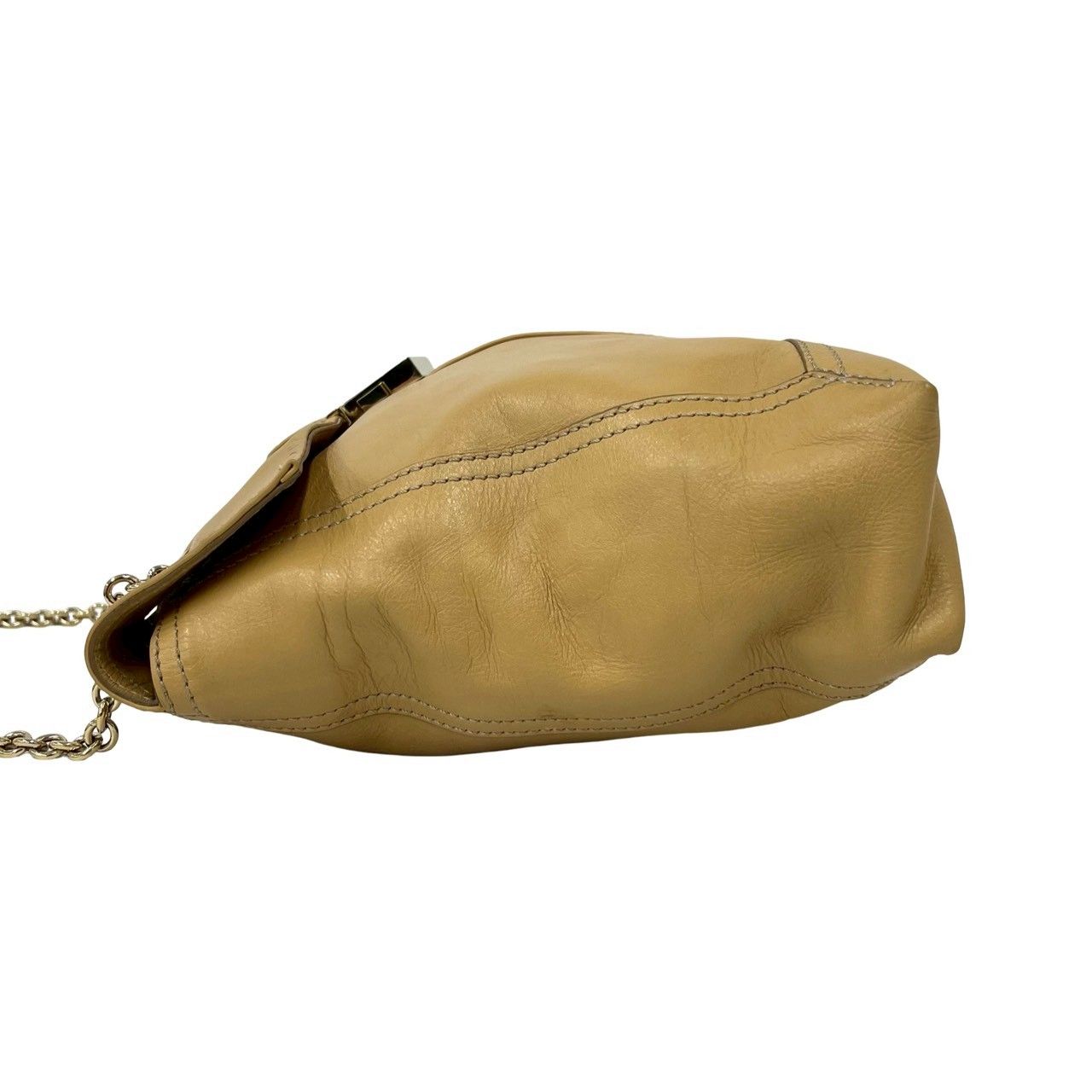 極 美品 保存袋付 FENDI フェンディ FF ロゴ モチーフ 金具 レザー 本 