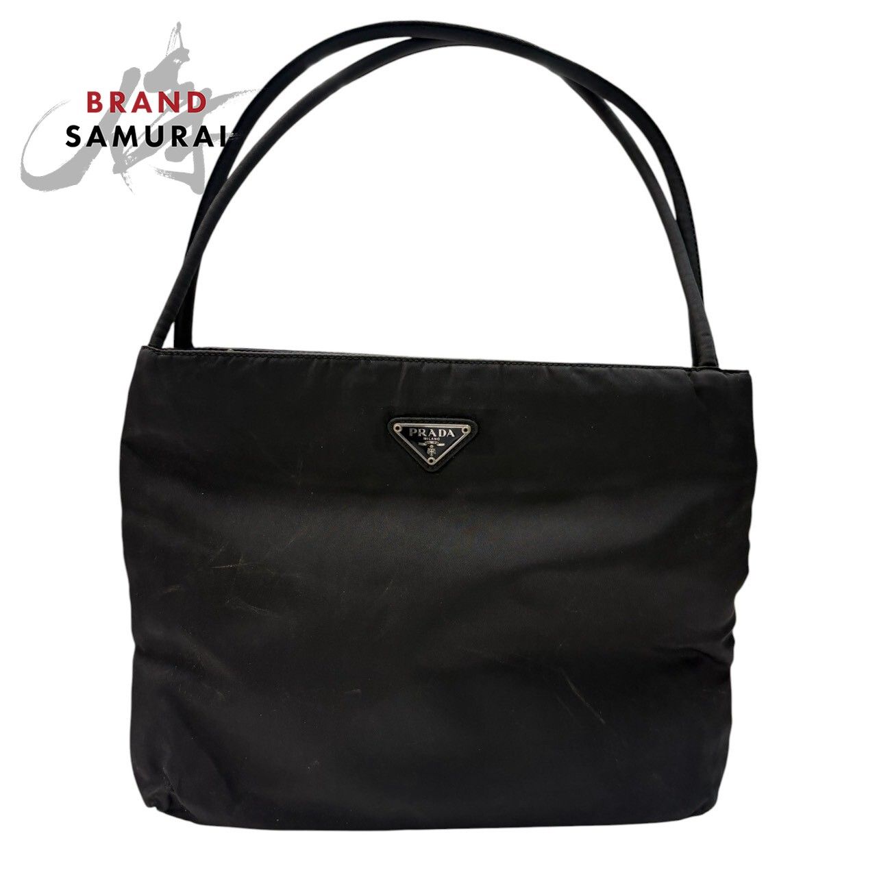 PRADA プラダ テスート 三角ロゴ ブラック シルバー金具 ナイロン 
