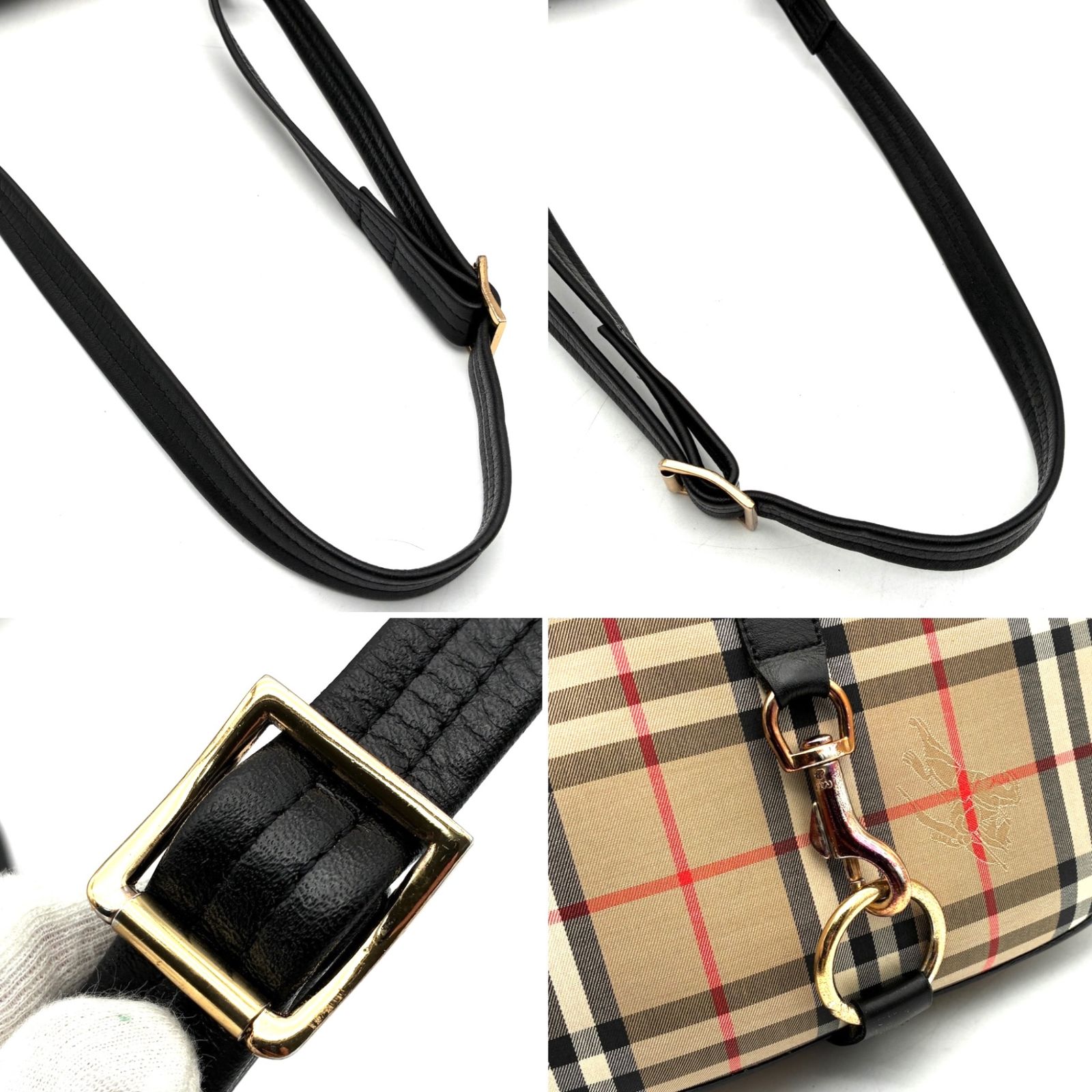 極美品 BURBERRY バーバリー ノバチェック シャドーホース ショルダー 