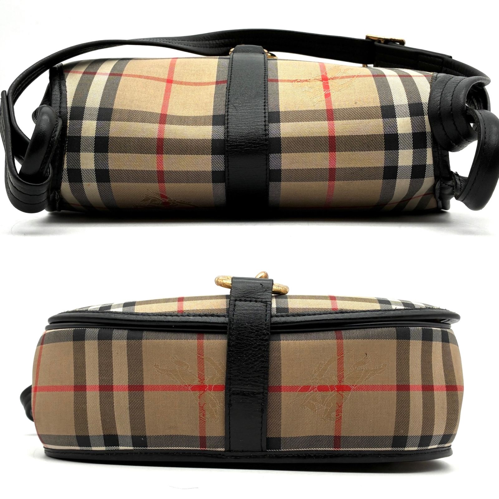 極美品 BURBERRY バーバリー ノバチェック シャドーホース ショルダー 