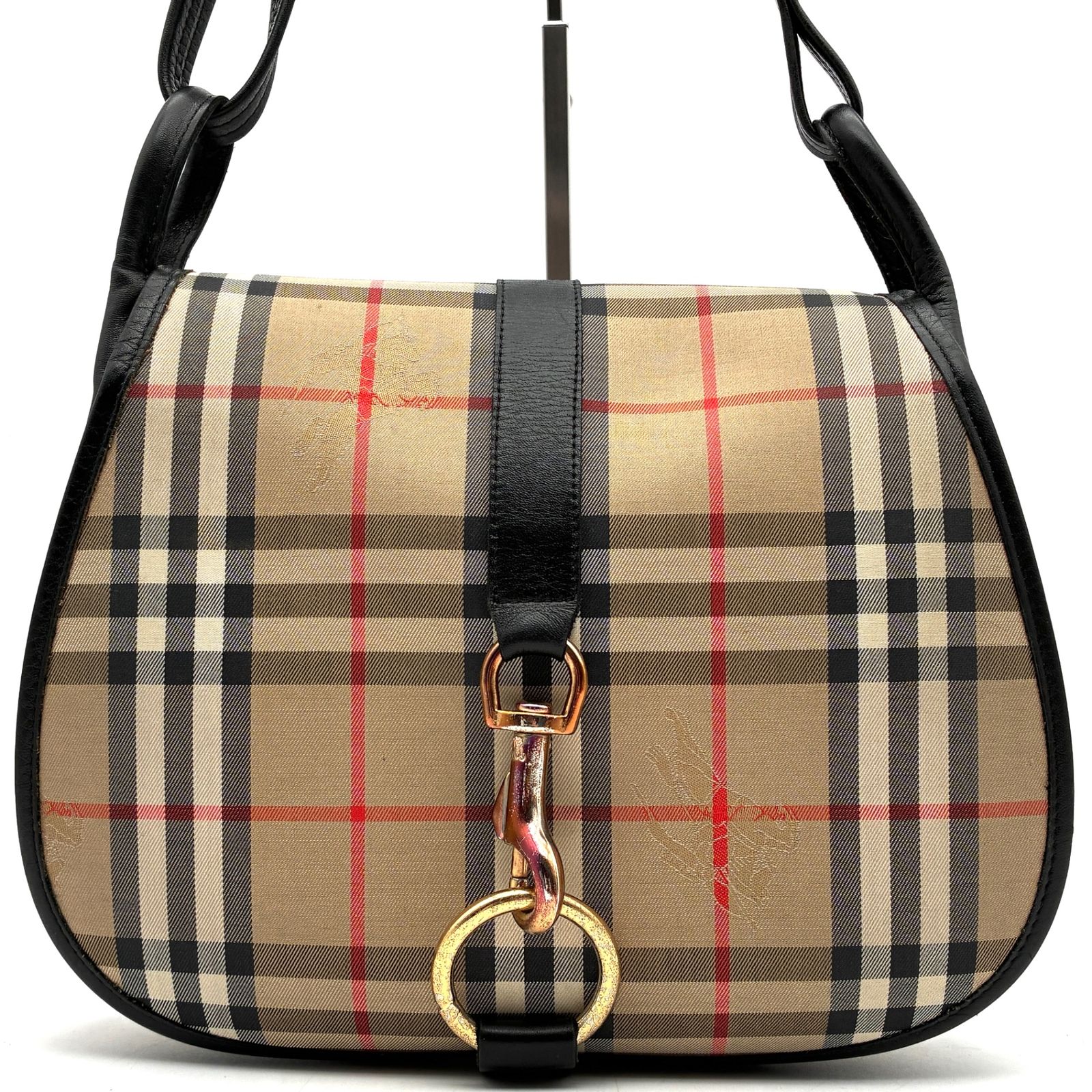 極美品 BURBERRY バーバリー ノバチェック シャドーホース ショルダー 