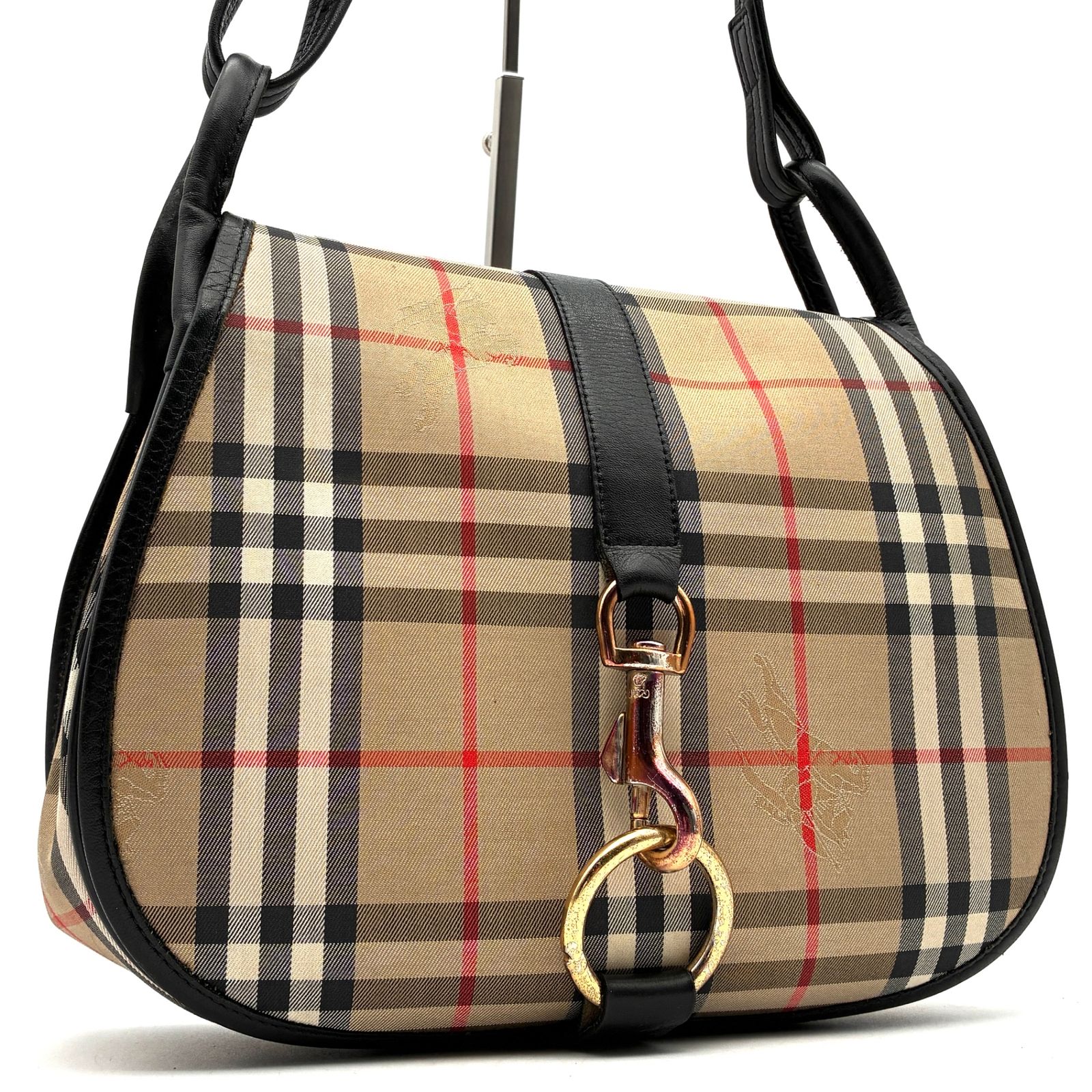 極美品 BURBERRY バーバリー ノバチェック シャドーホース ショルダー 